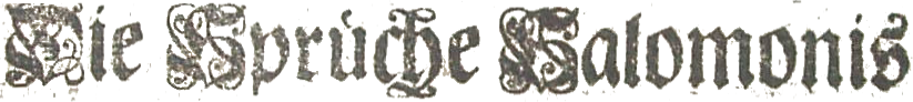 Die Sprche Salomonis